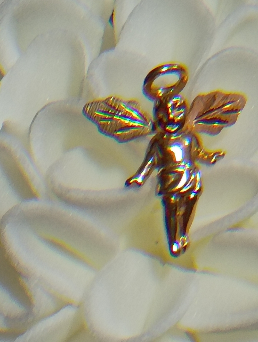 10KT Guardian Angel Tri-Color Black Hills Gold Pendant Mt. Rushmore Gold